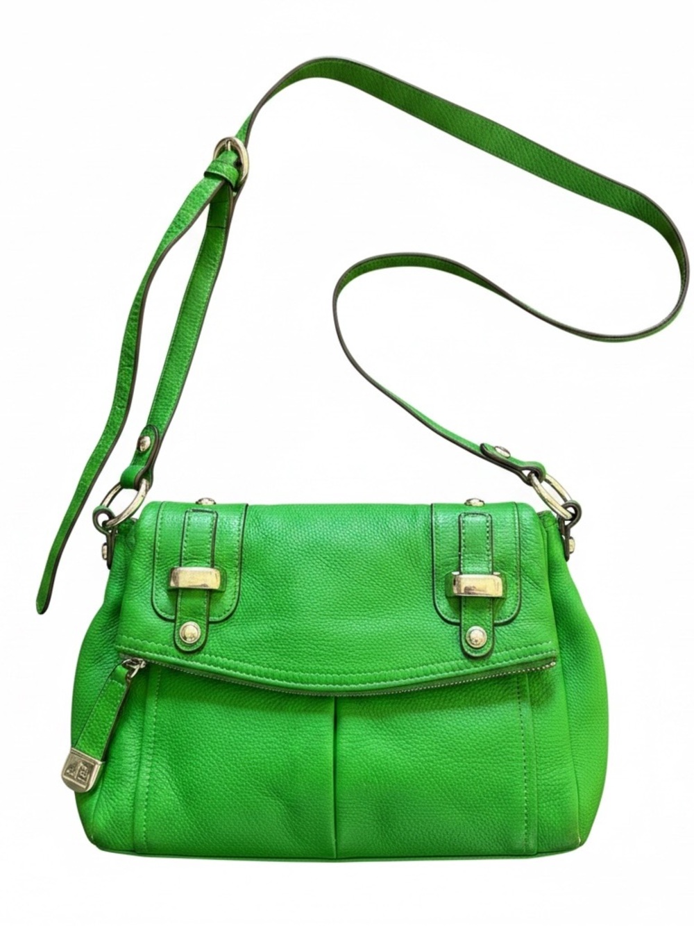 B. Makowsky Kelly Green Leather Crossbody Bag